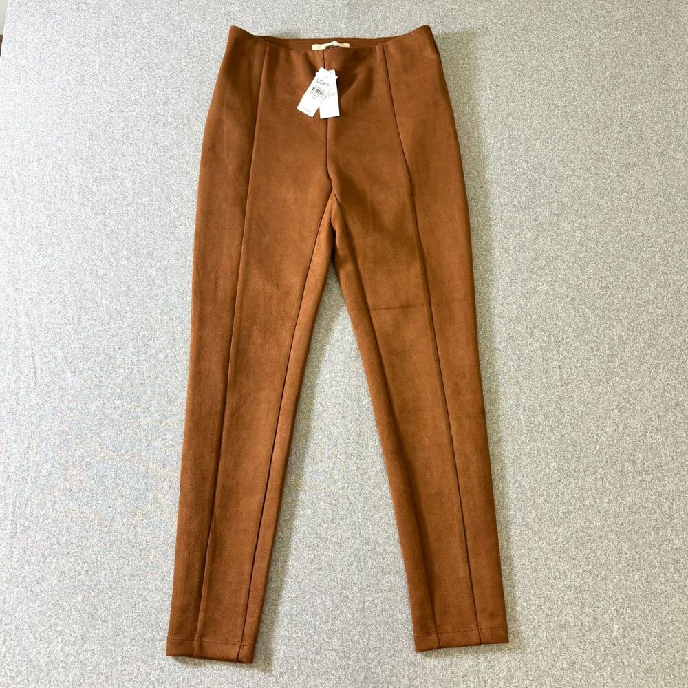 LOFT Brown Faux Suede Skinny Pants Women’s XS NWT Pull On Stretch